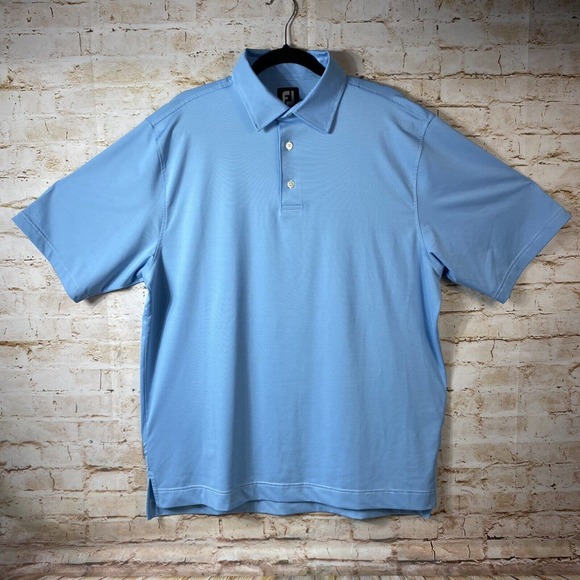 FootJoy Other - FootJoy Golf Polo Mens Size Large (?) Blue Stripe Collar Button Casual Shirt